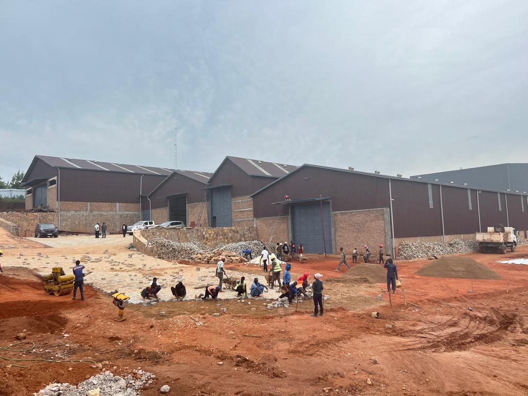 Large-scale warehouse complex under construction