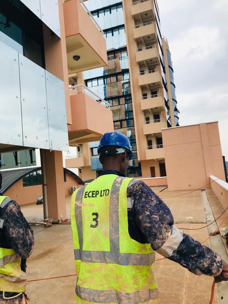 ECEP Ltd team member on site, Kigali
